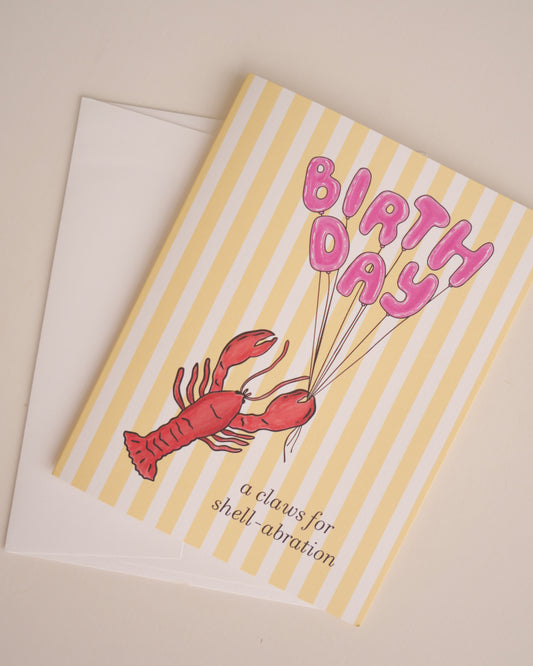 Shell-abration Lobster Birthday Greeting Card