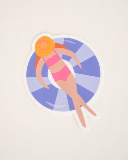 Sadie Pool Floating Girl Sticker