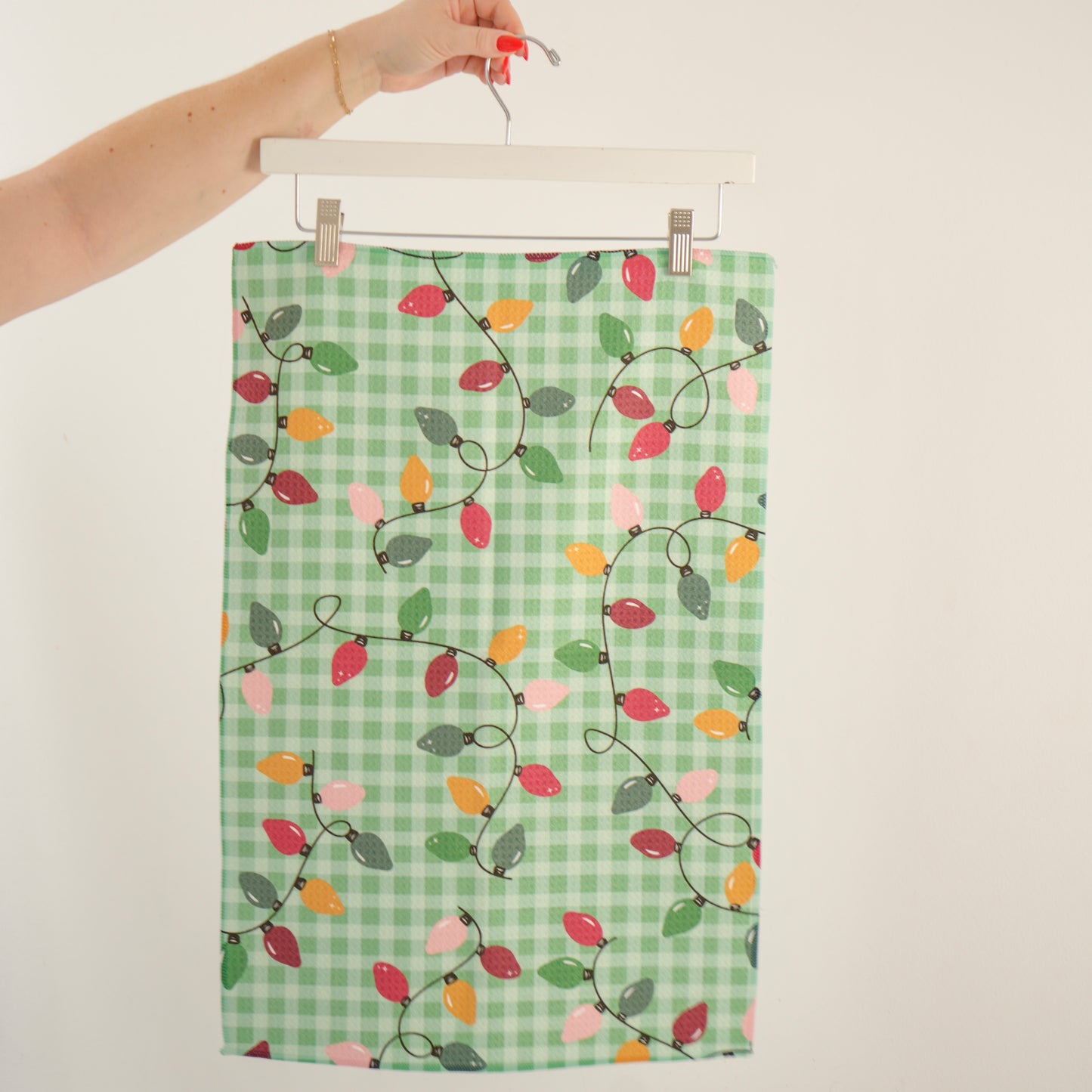 Twinkle Lights Waffle Knit Towel