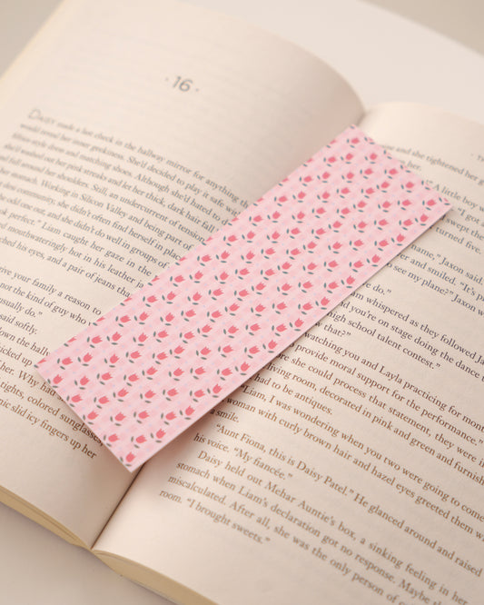 Tulip Gingham Bookmark - April Monthly Mini Collection