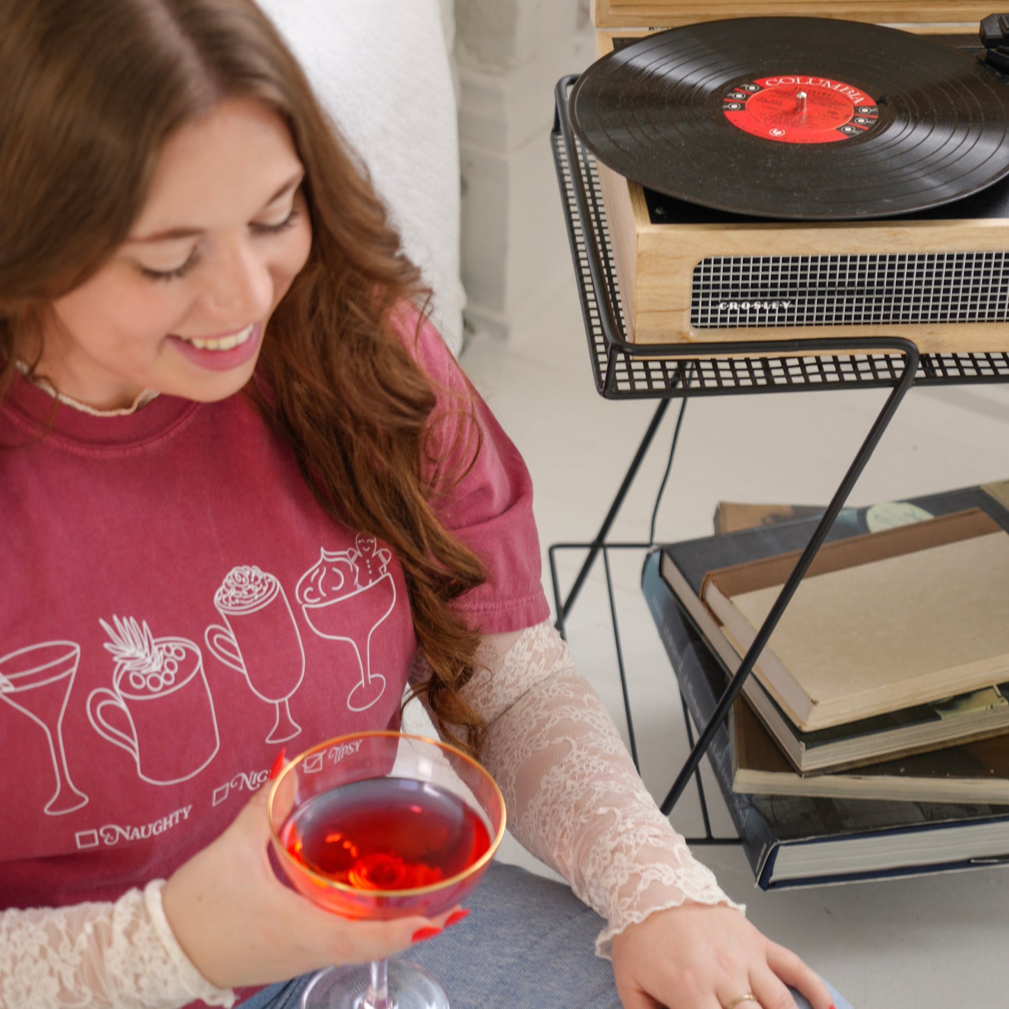Naughty, Nice, Tipsy Graphic T-Shirt