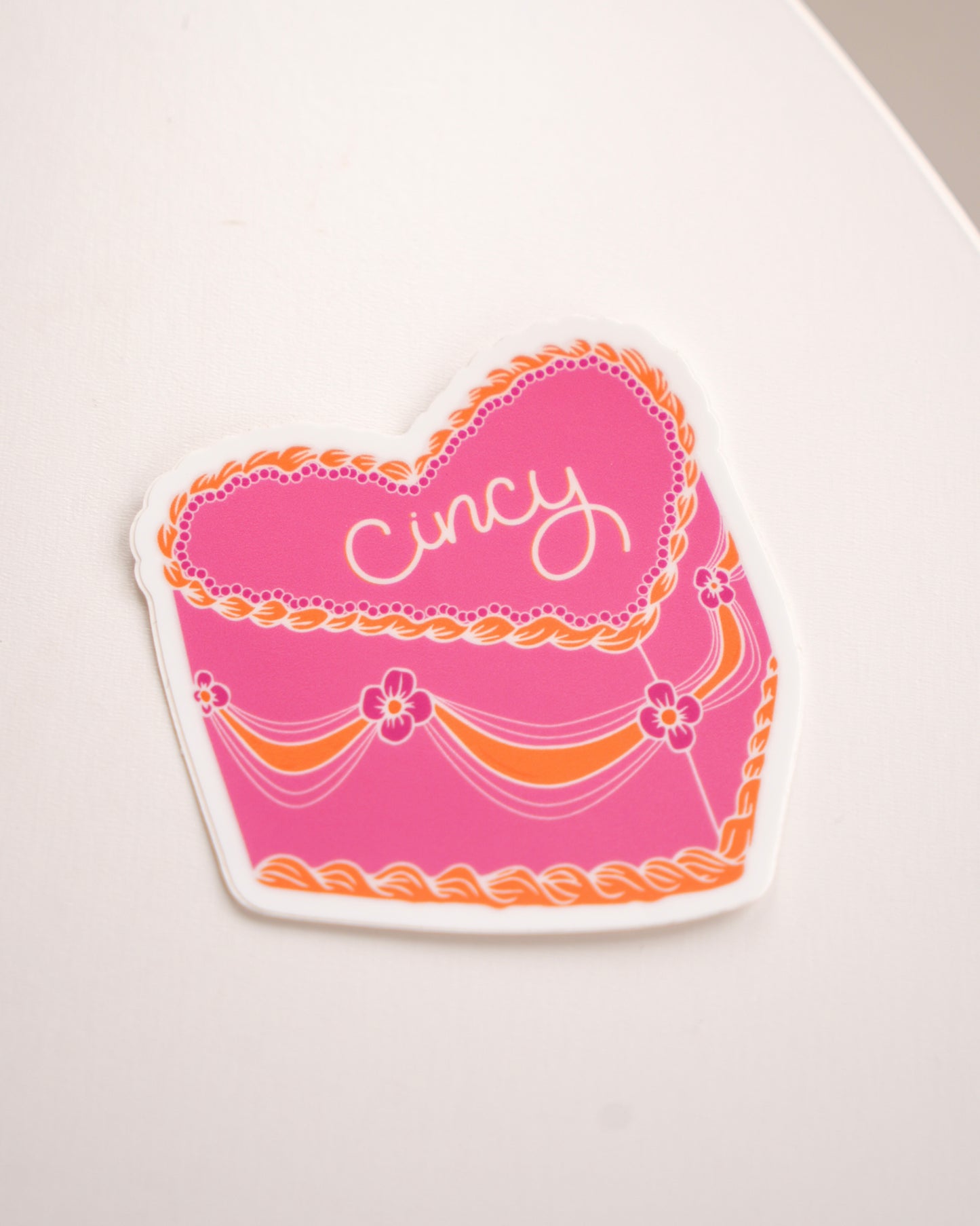 Cincinnati Vintage Heart Cake Sticker