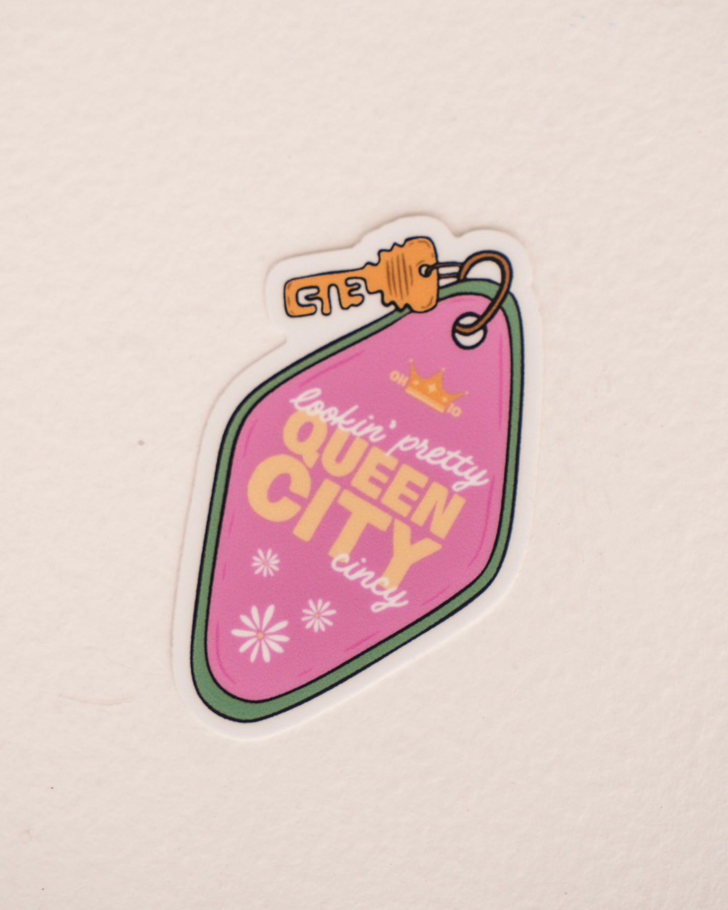 Cincinnati Queen City Keychain Sticker