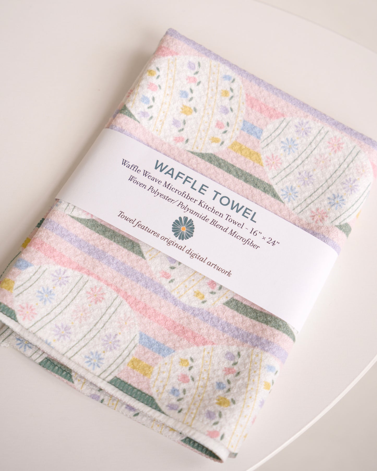 Easter Egg Striped Waffle Towel