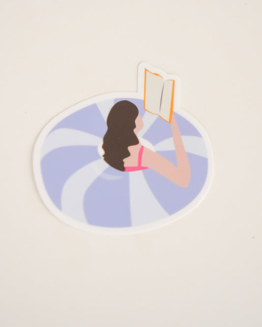 Charlotte Pool Floating Girl Sticker