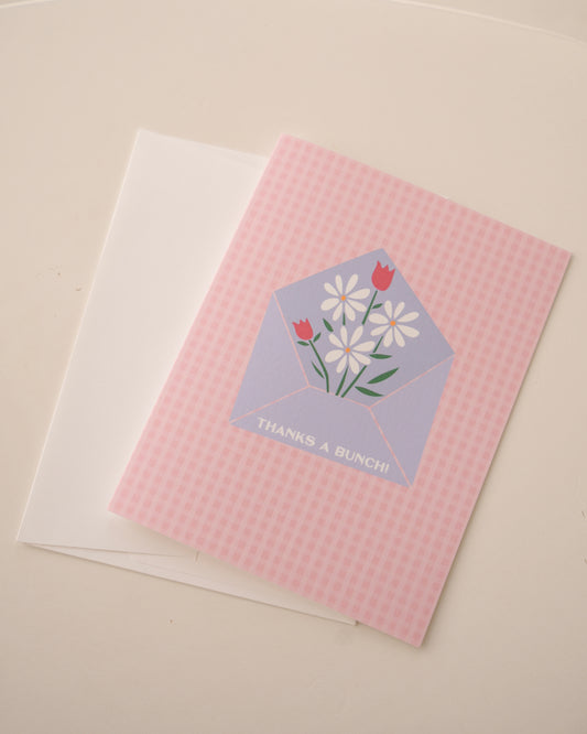 Thanks a Bunch Gingham Greeting Card - April Monthly Mini Collection