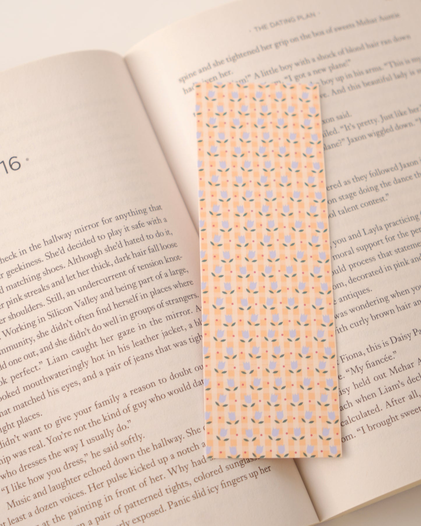 Tulip Gingham Bookmark - April Monthly Mini Collection