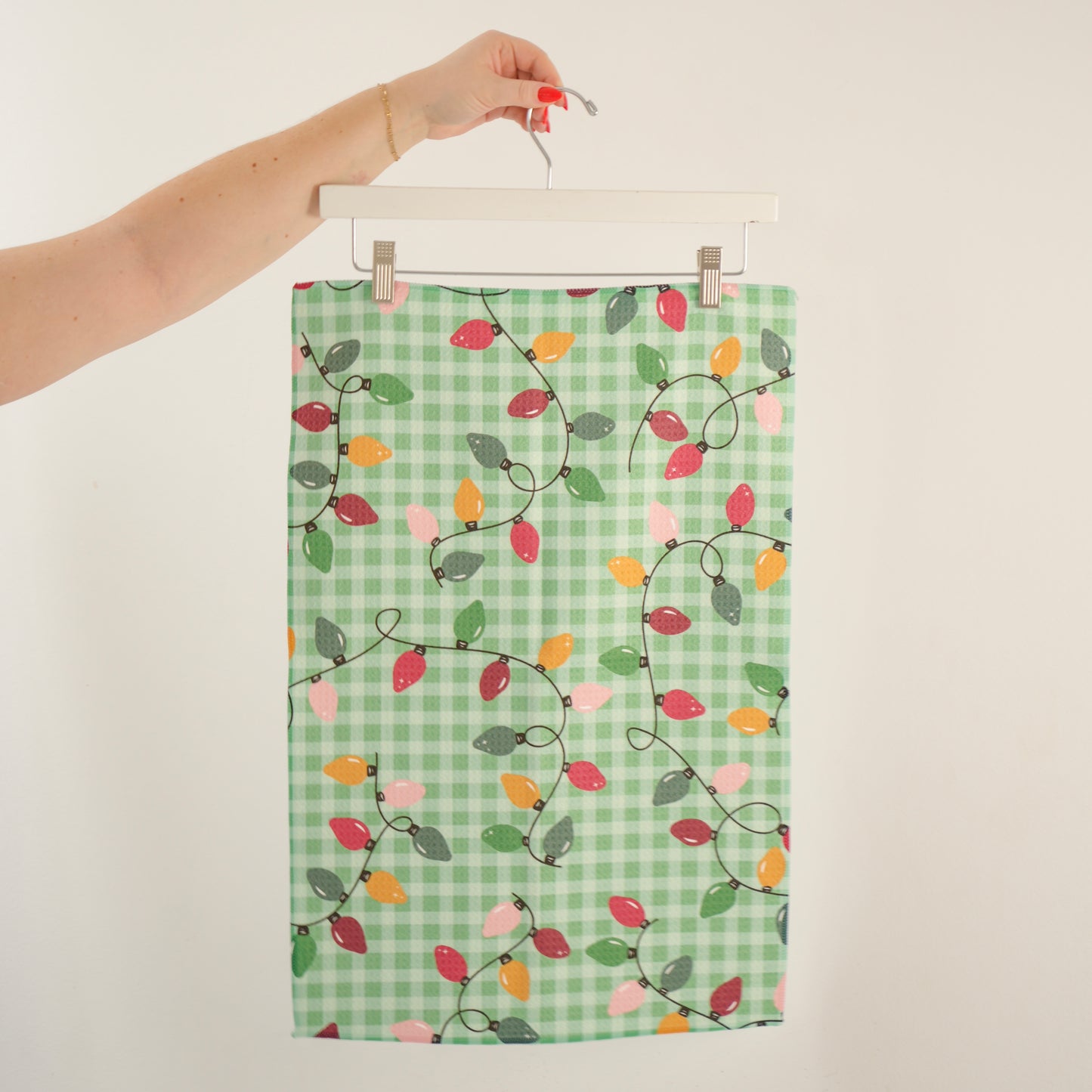 Twinkle Lights Waffle Knit Towel