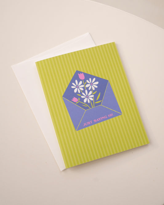 Just Saying Hi Floral Envelope Card - January Monthly Mini Collection