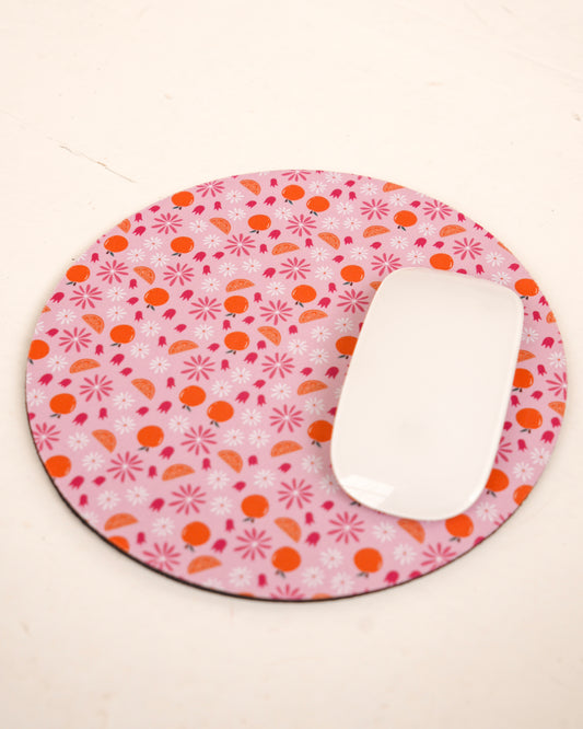 Citrus Dreams Round Mouse Pad