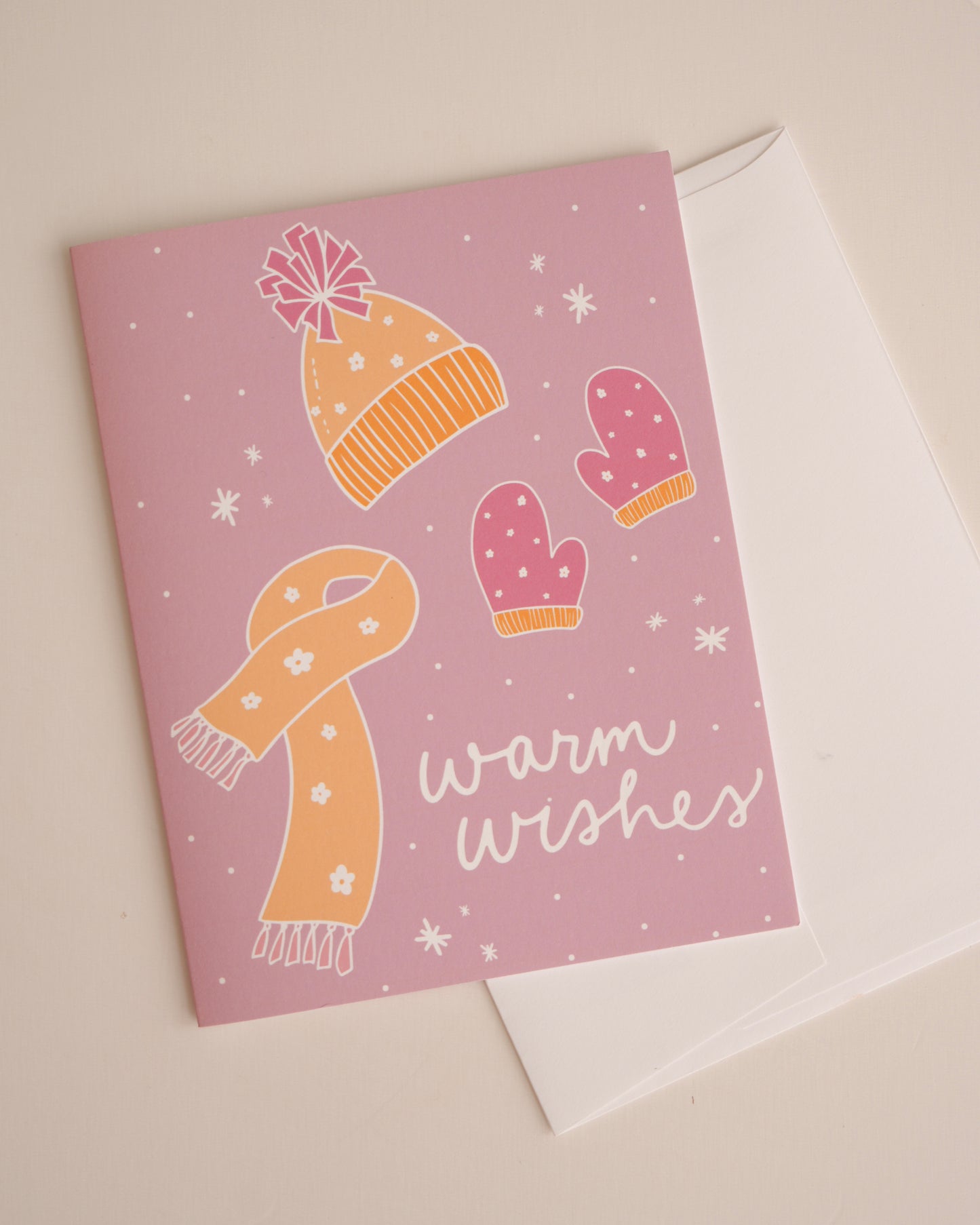 Purple Warm Wishes Greeting Card