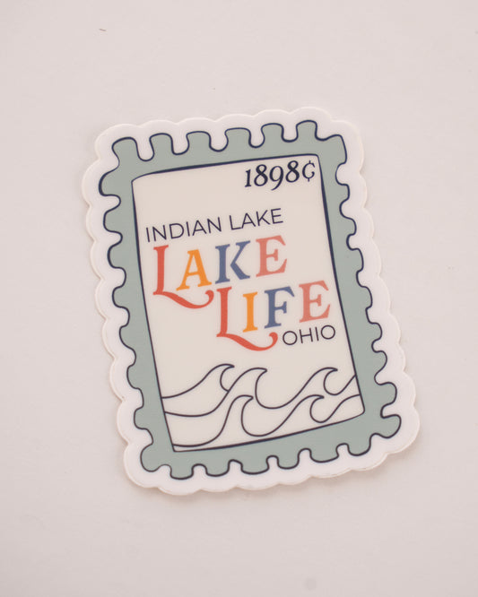 Indian Lake Stamp Sticker