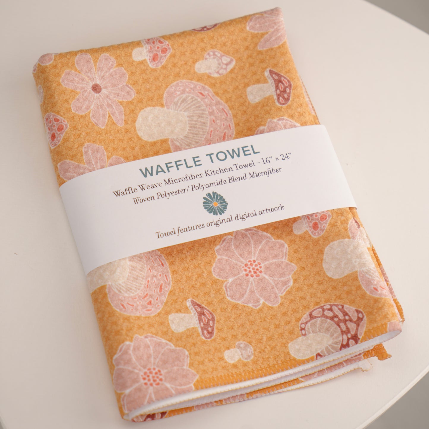 Mushroom Waffle Knit Towel