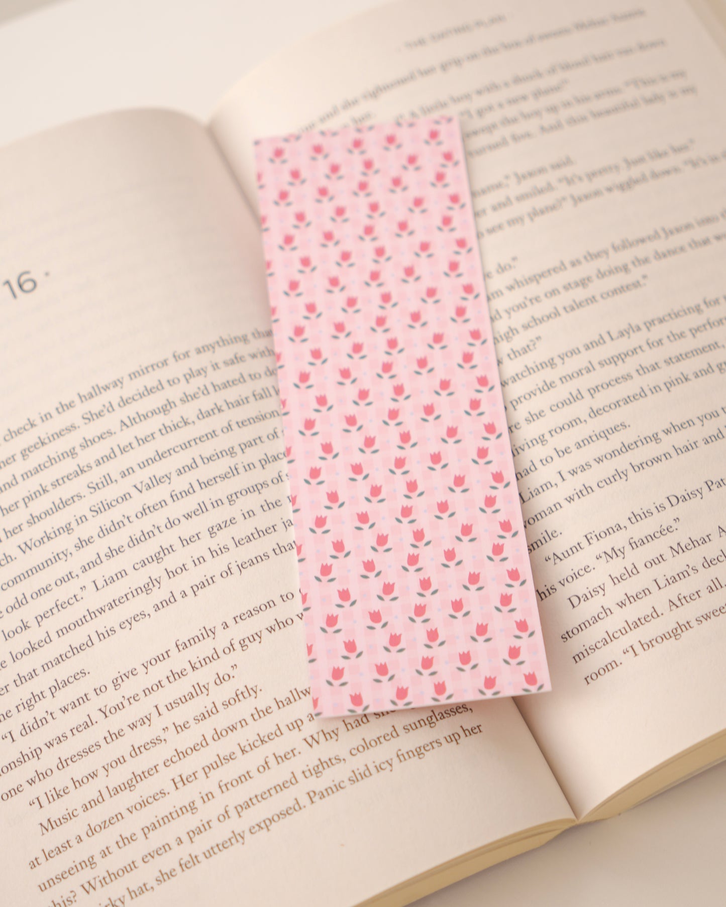 Tulip Gingham Bookmark - April Monthly Mini Collection
