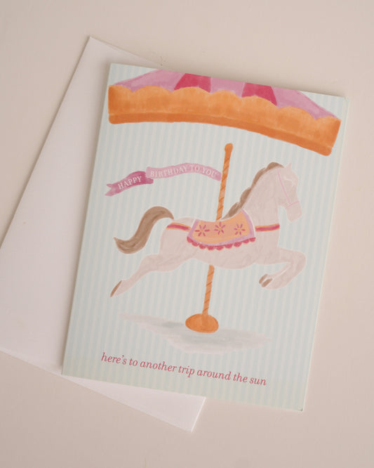Carousel Birthday Greeting Card