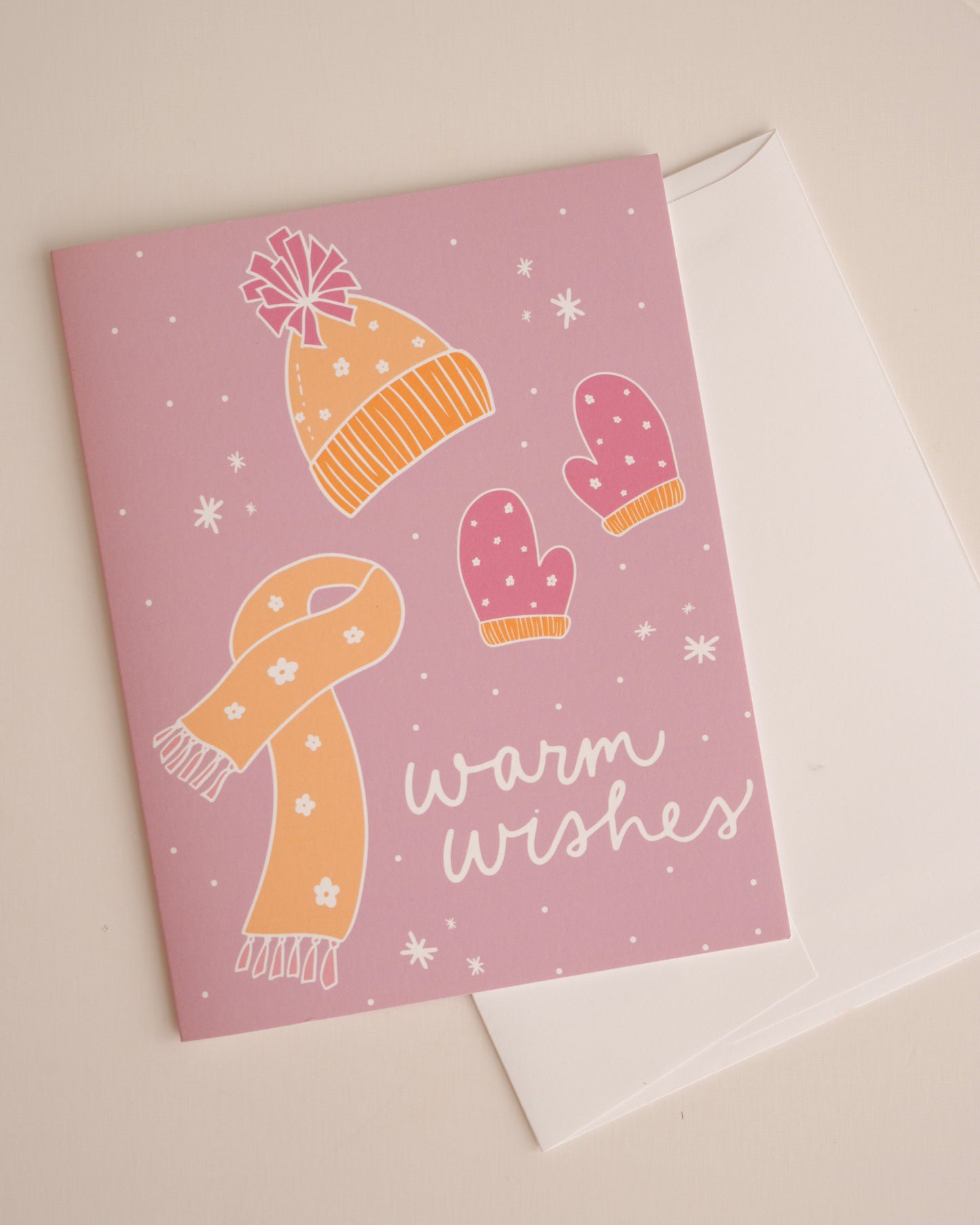 Purple Warm Wishes Greeting Card