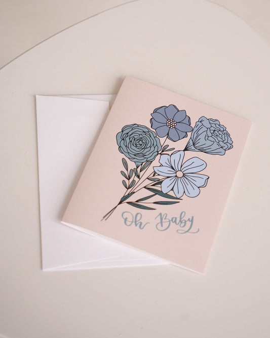 Oh Baby Blue Greeting Card