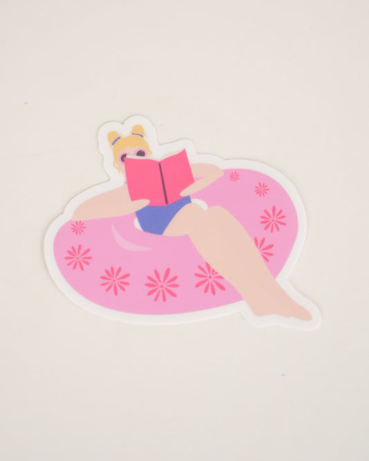 Genevieve Pool Floating Girl Sticker