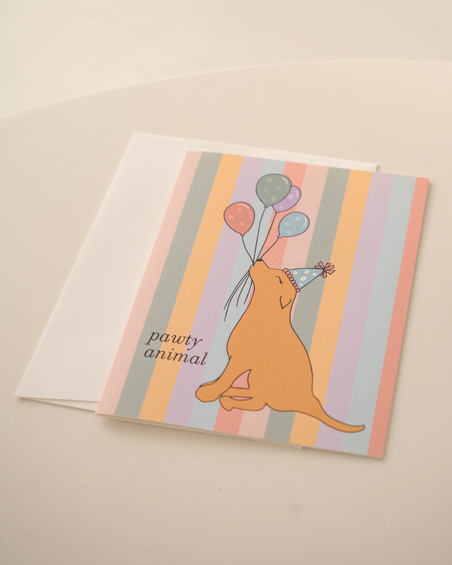 Pawty Animal Dog Birthday Greeting Card