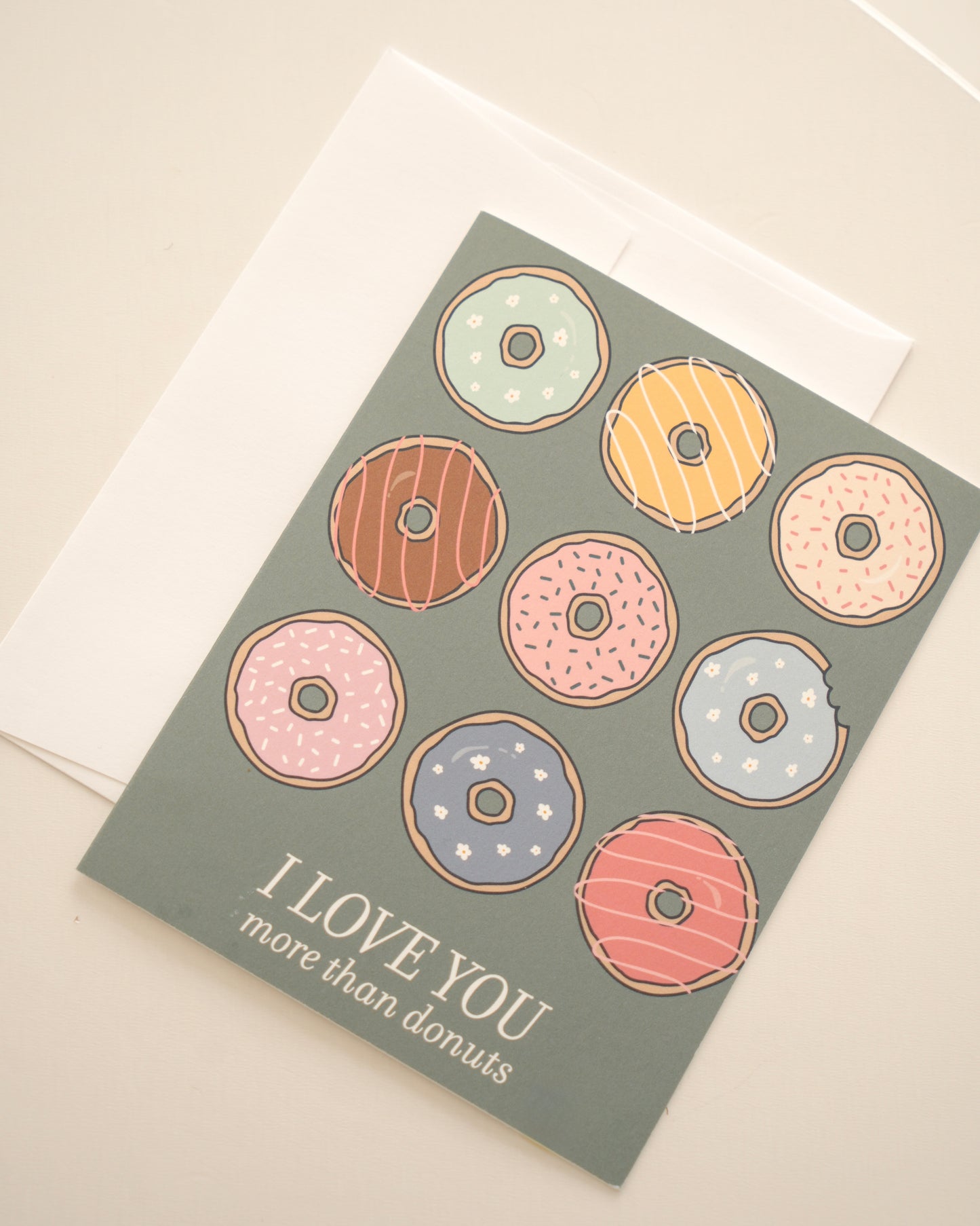 Love You More Than Donuts Greeting Card