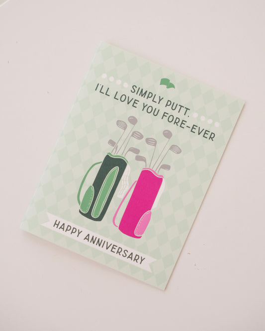 Simply Putt Golf Anniversary Greeting Card