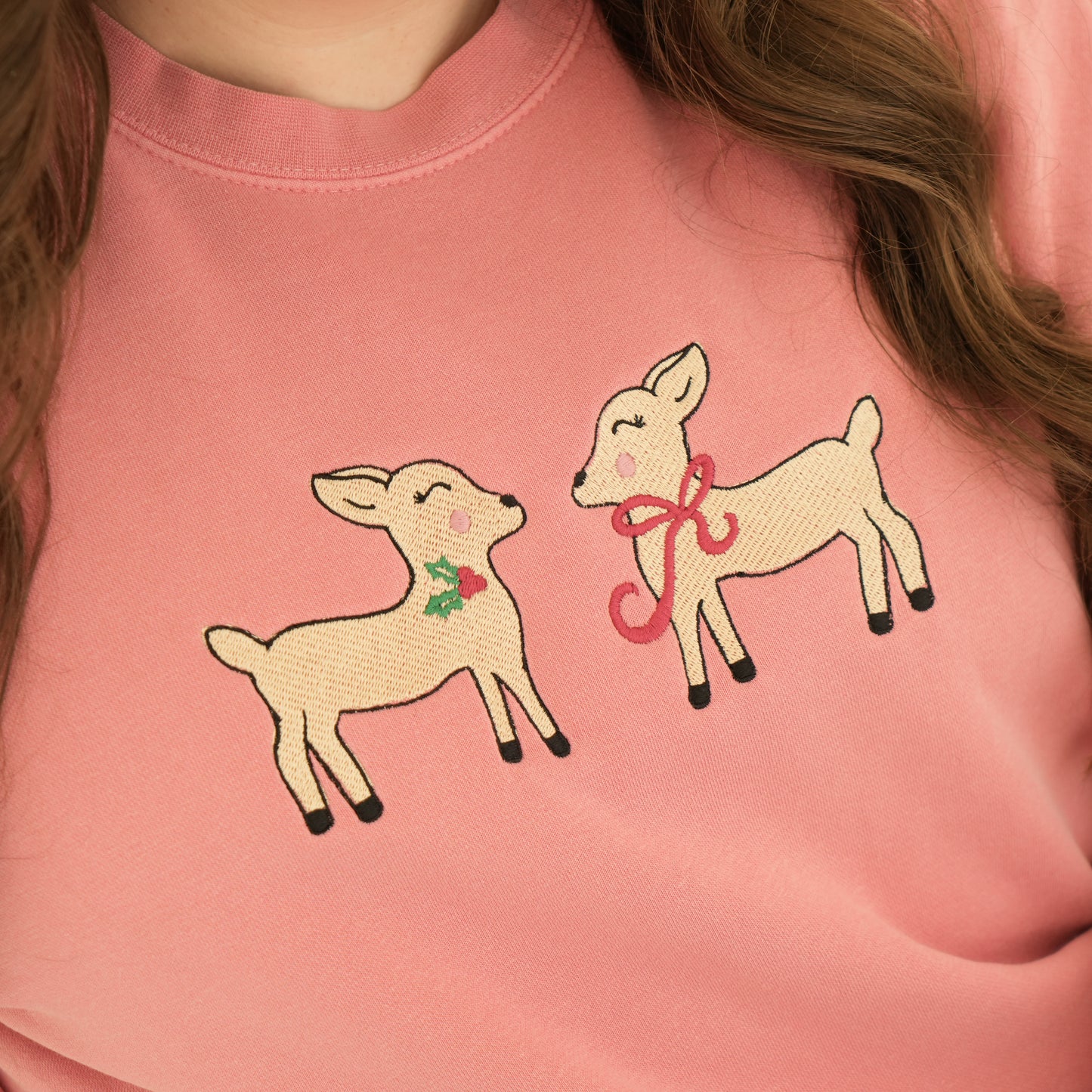 Reindeer Embroidered Crewneck