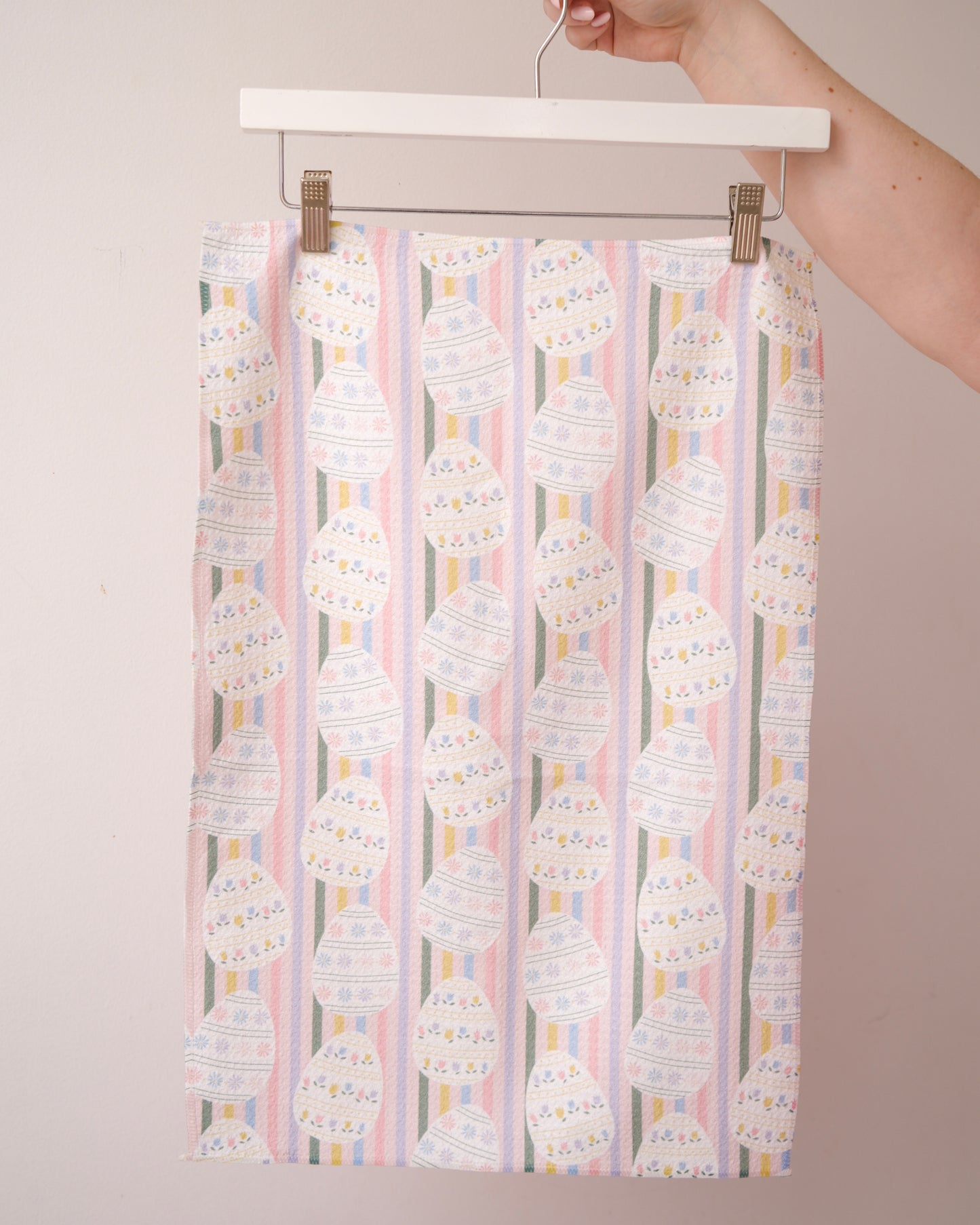 Easter Egg Striped Waffle Towel