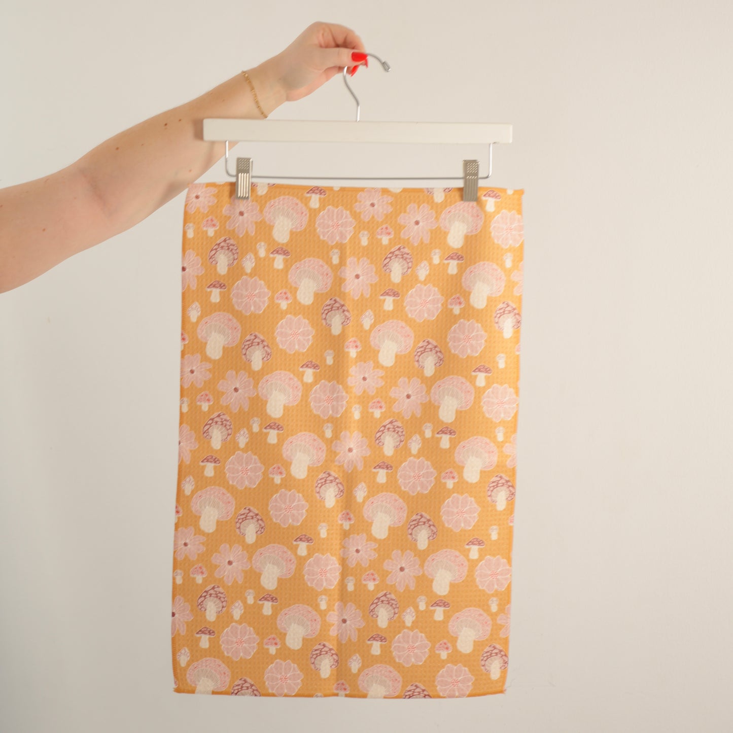 Mushroom Waffle Knit Towel