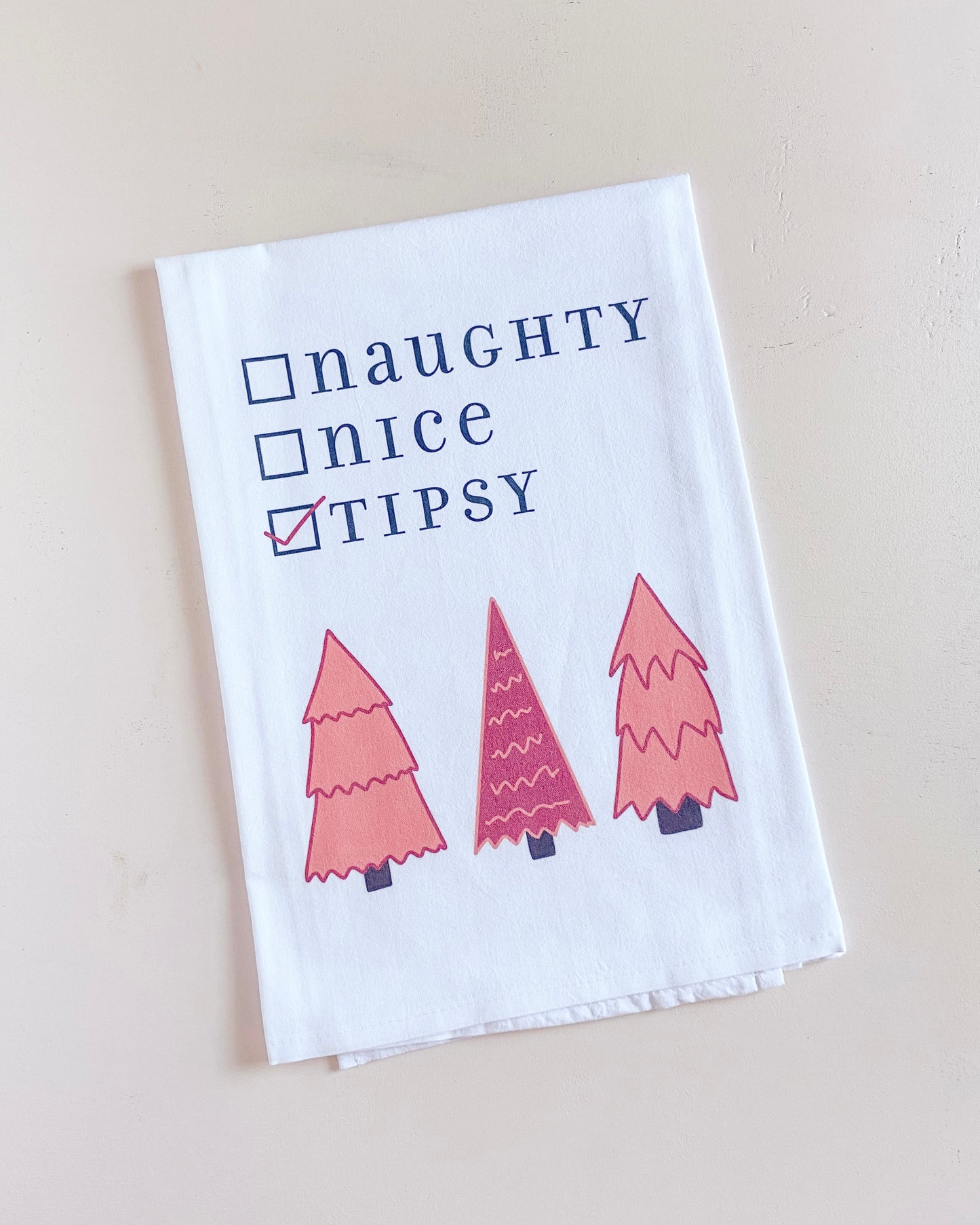 Naughty, Nice, Tipsy Tea Towel