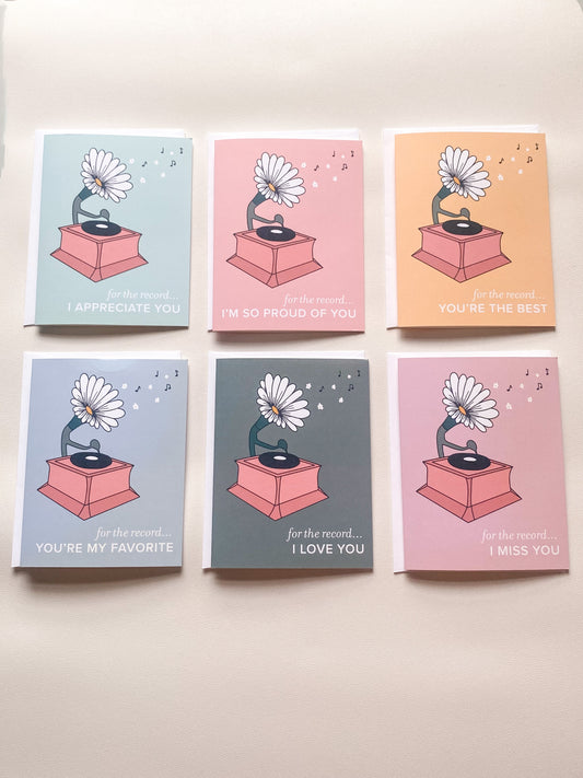 For the Record Boxed Card Set of 6