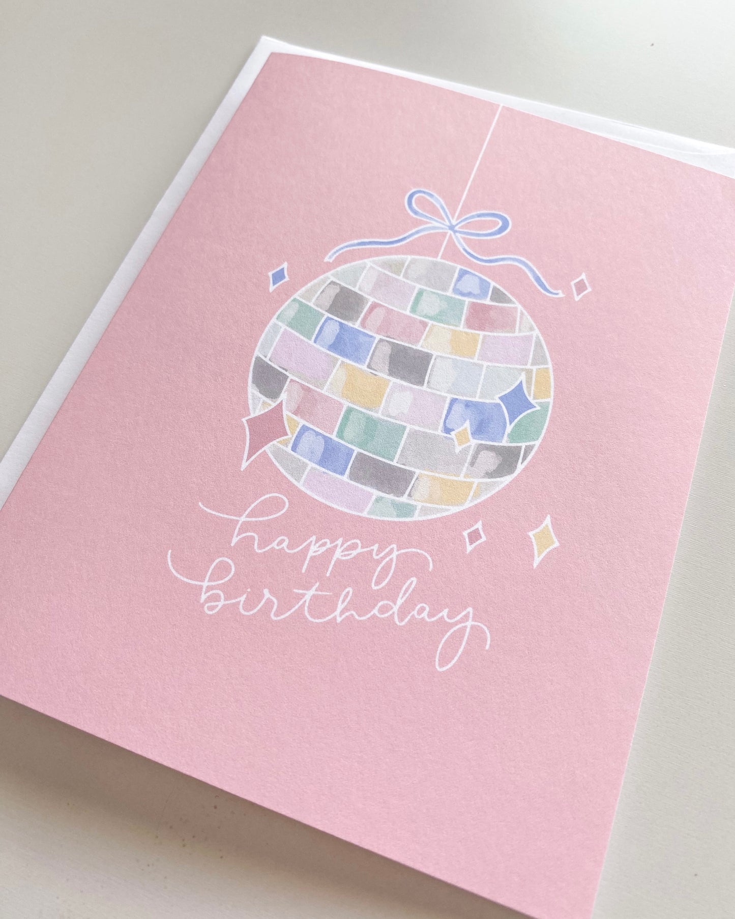 Pink Disco Birthday Greeting Card
