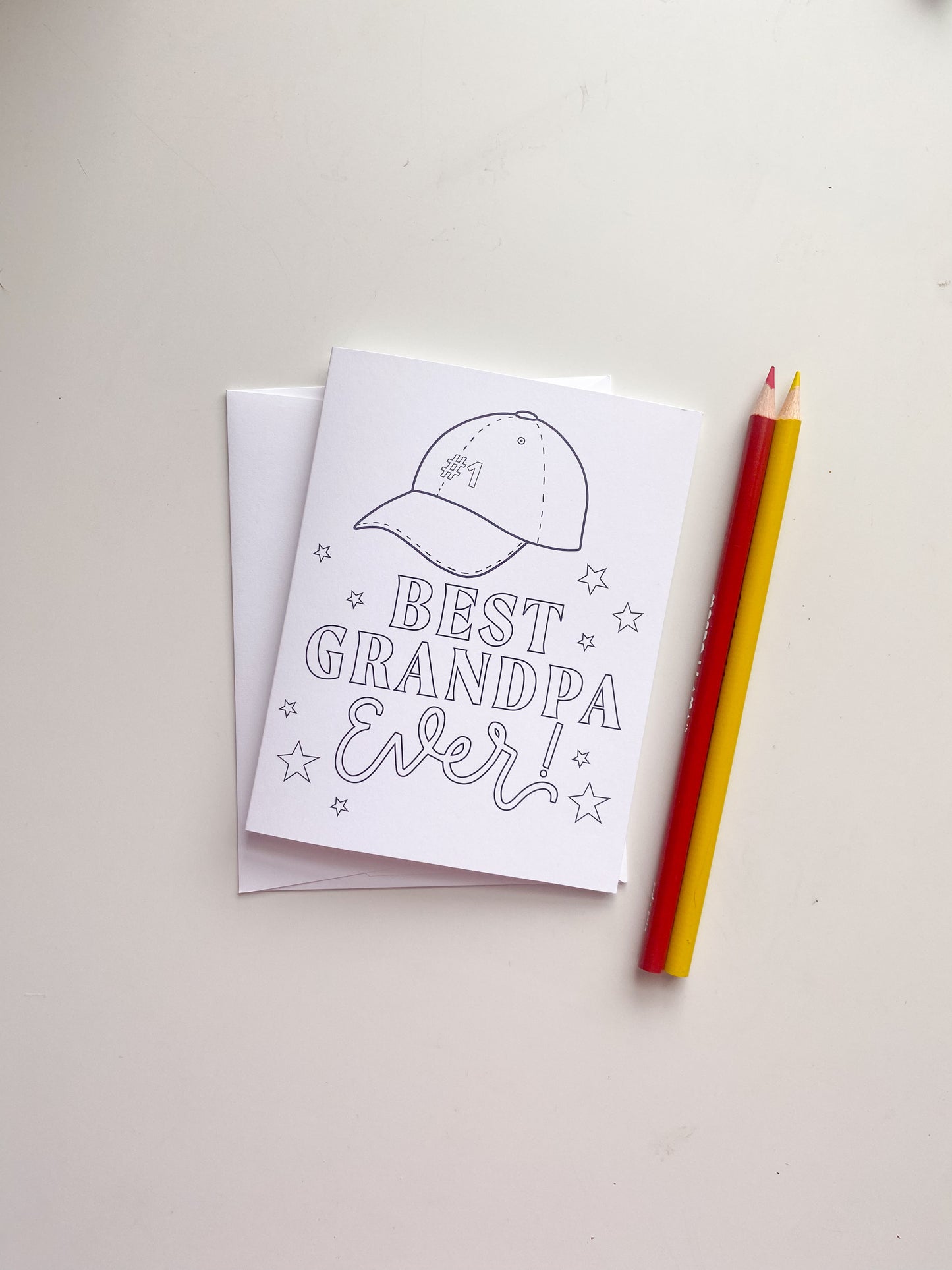 Best Grandpa Ever Kid's Coloring Greeting Card