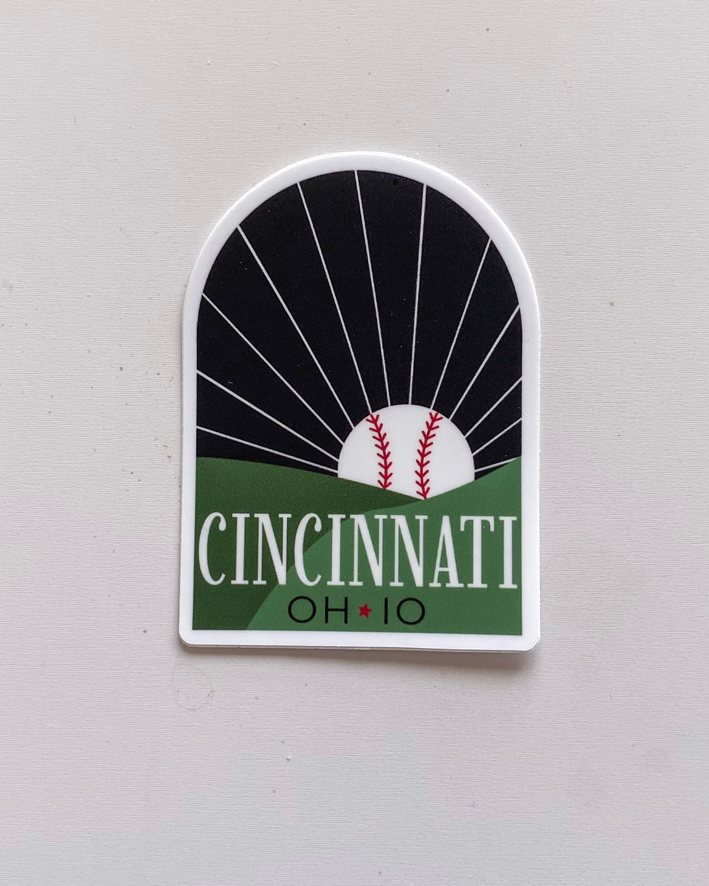 Cincinnati Baseball Sunset Sticker