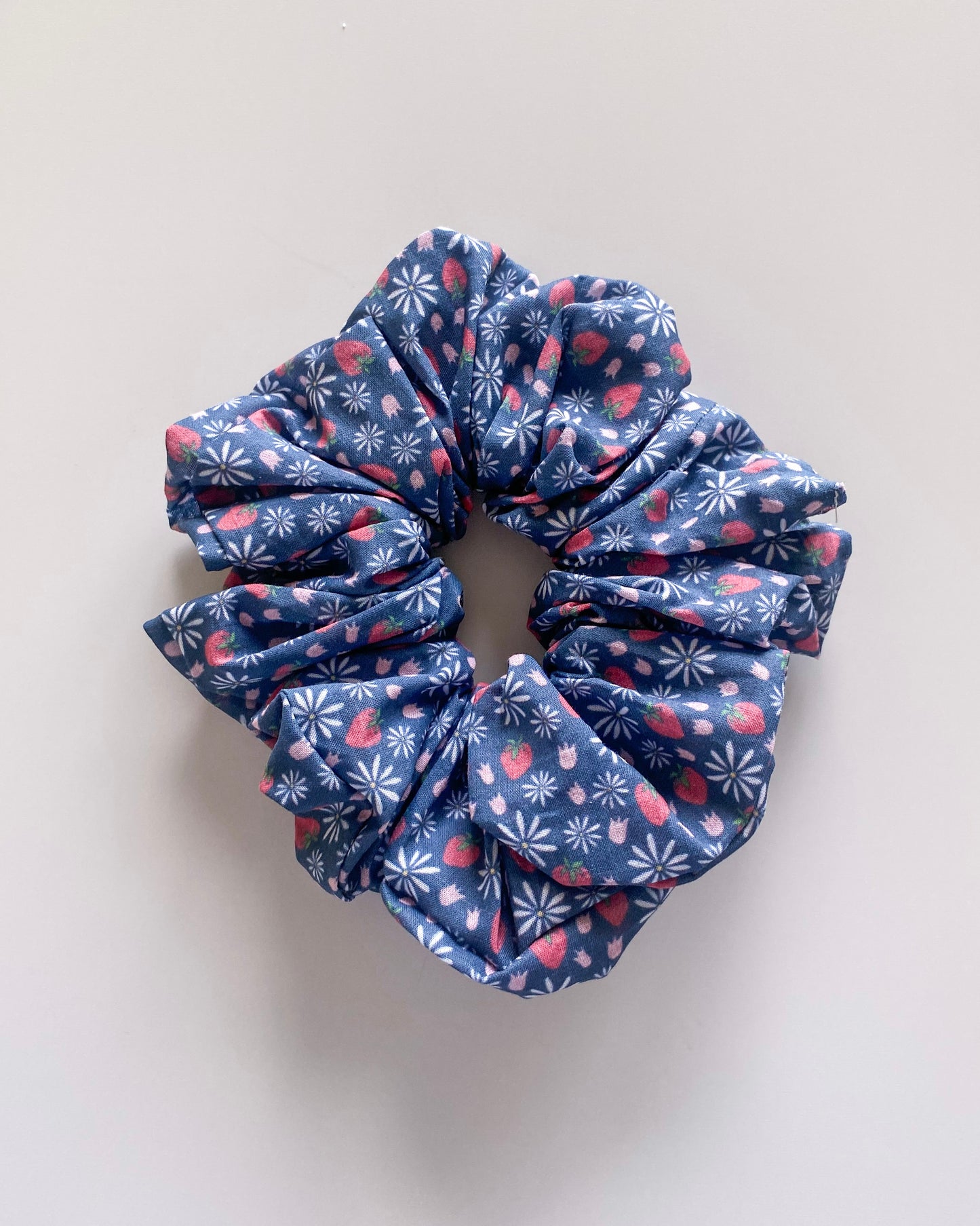 Oversized Strawberry Blooms Scrunchie