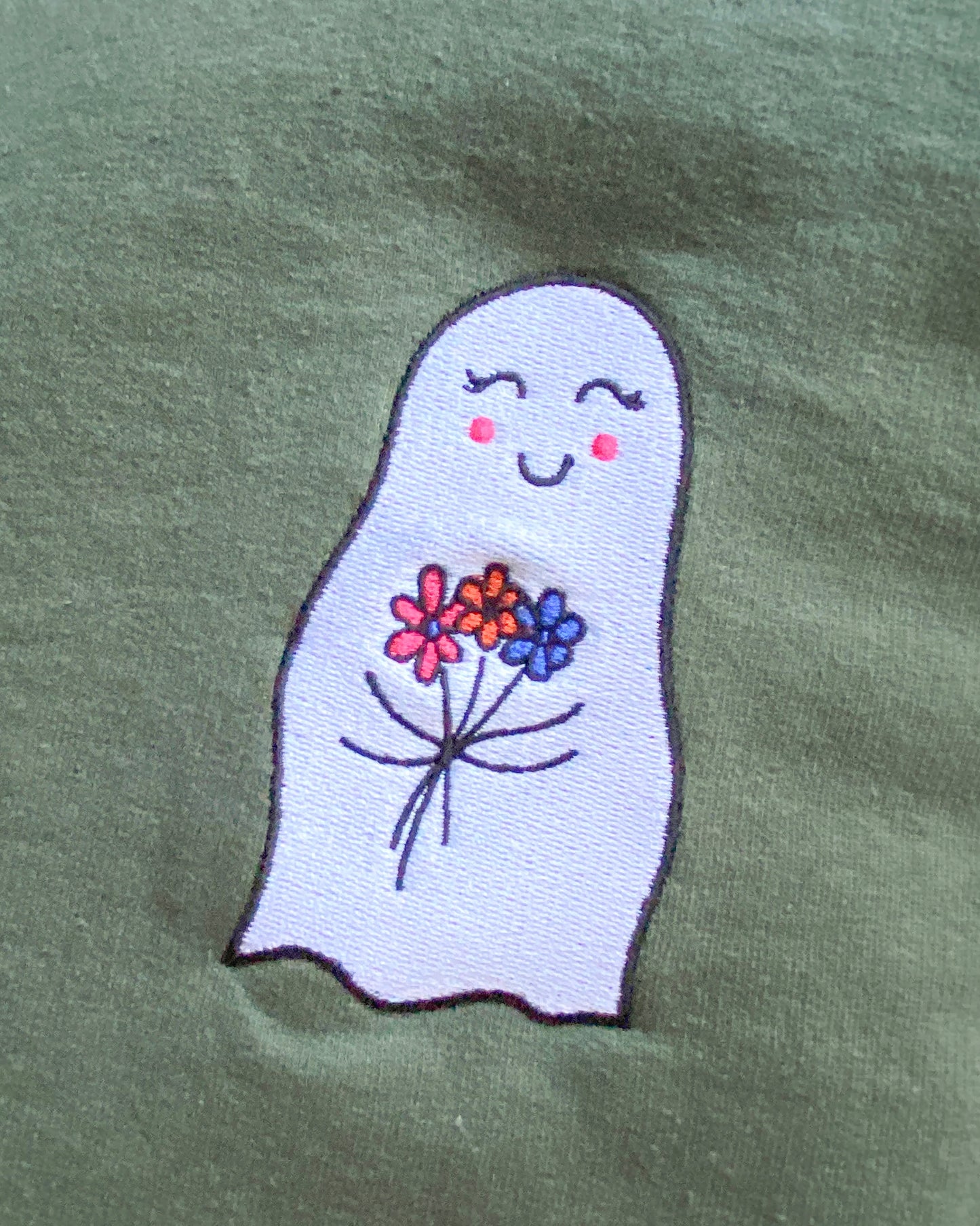 Floral Ghost Embroidered Crewneck