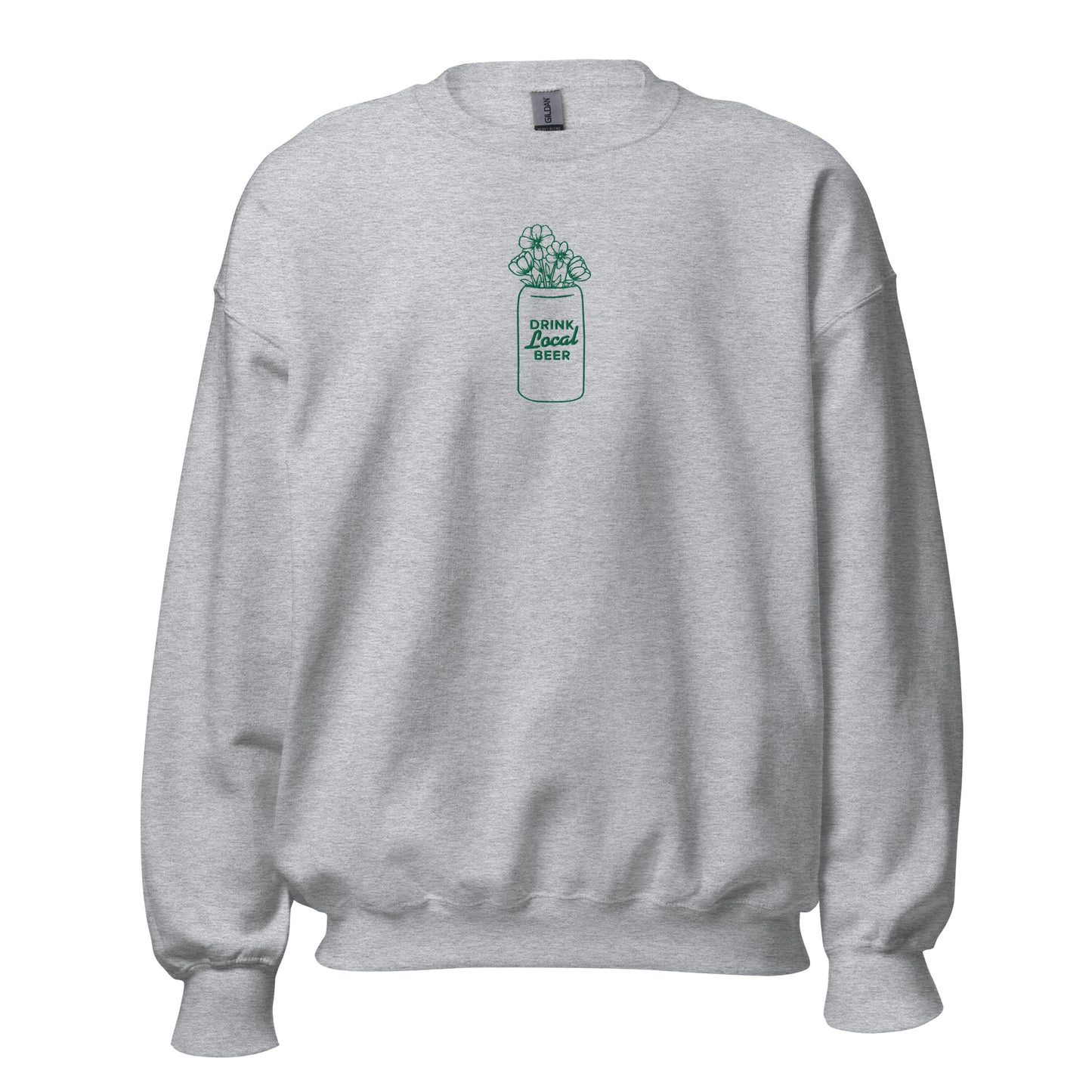 Drink Local Beer Embroidered Crewneck