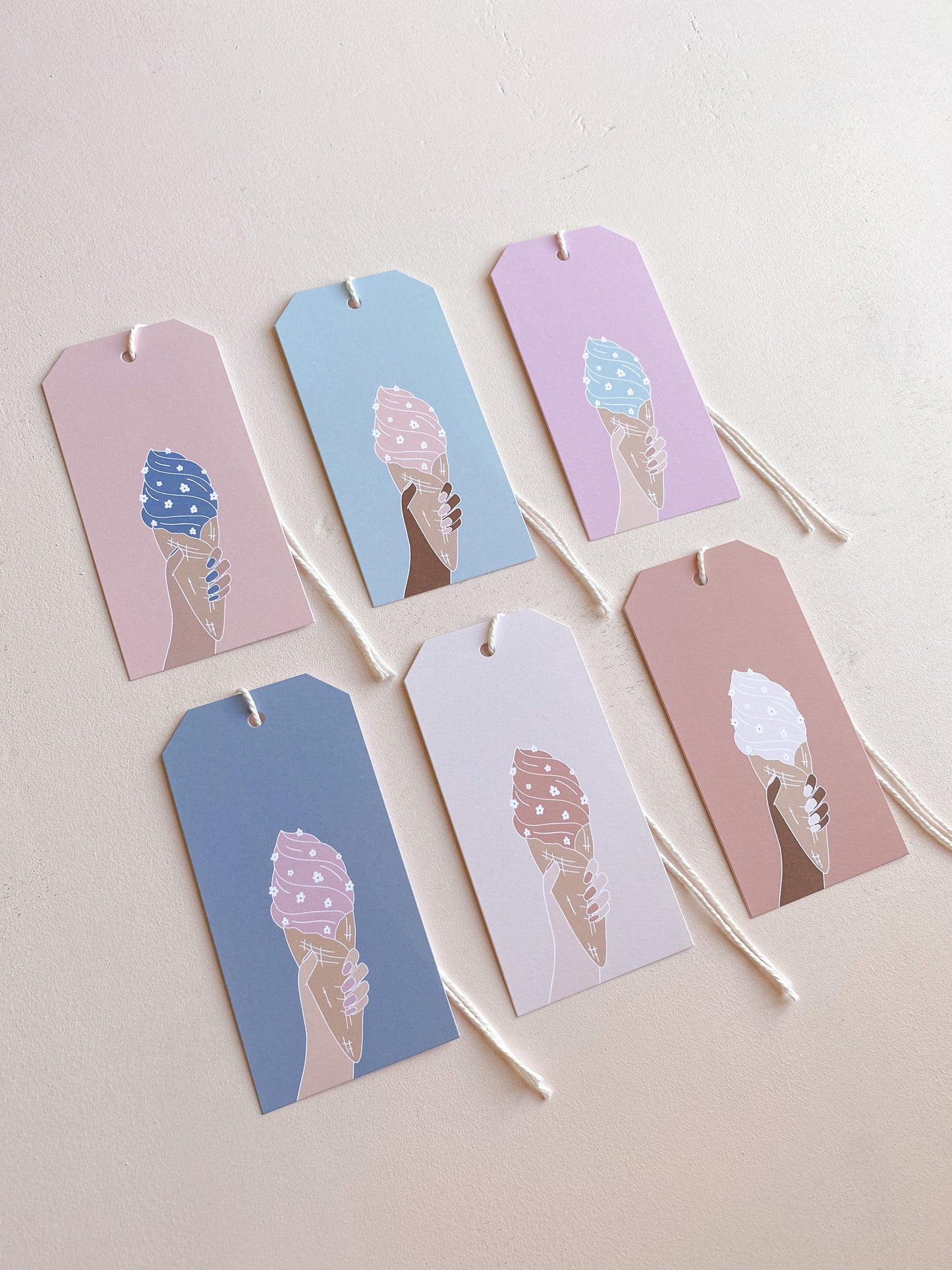 Pack of 6 Ice Cream Gift Tags
