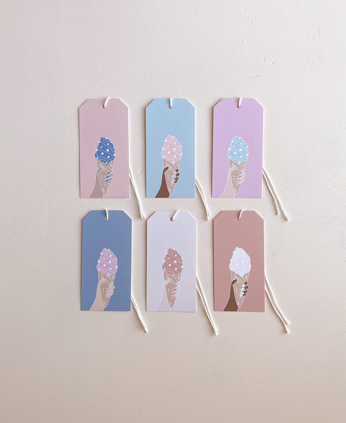 Pack of 6 Ice Cream Gift Tags