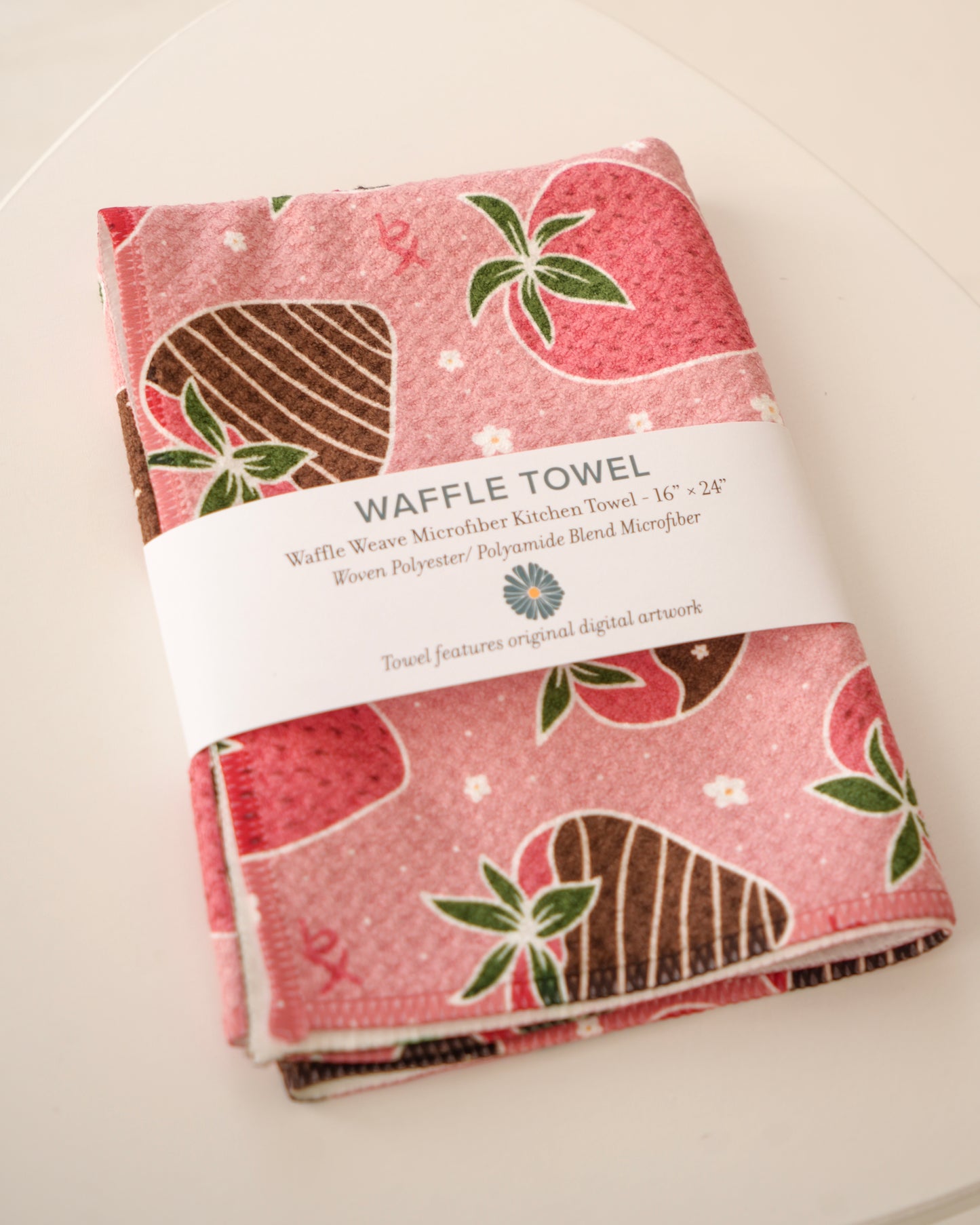 Chocolate Covered Strawberries Waffle Towel