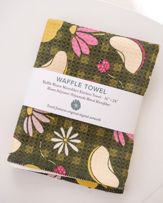 Afternoon Apples Waffle Knit Towel