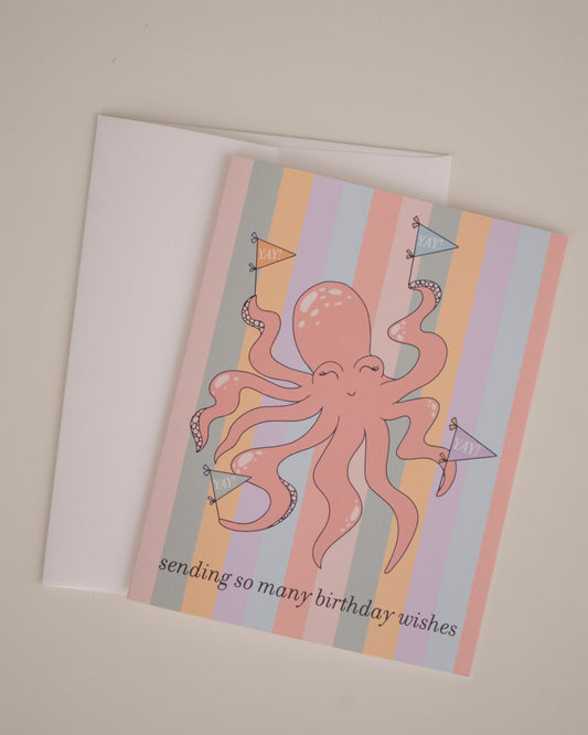 Octopus Birthday Greeting Card