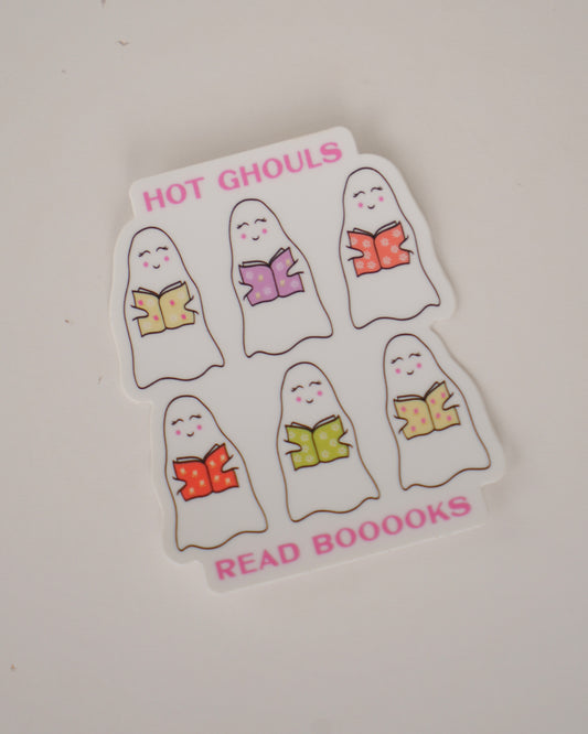 Hot Ghouls Read Booooks Sticker