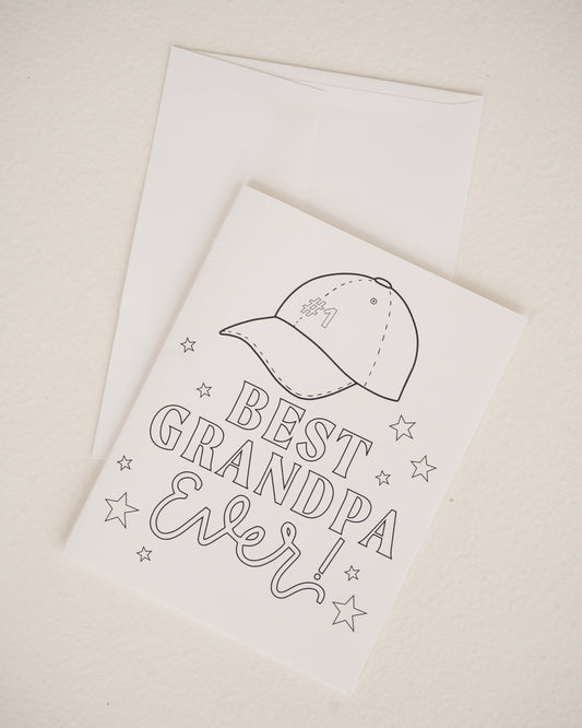 Best Grandpa Ever Kid's Coloring Greeting Card