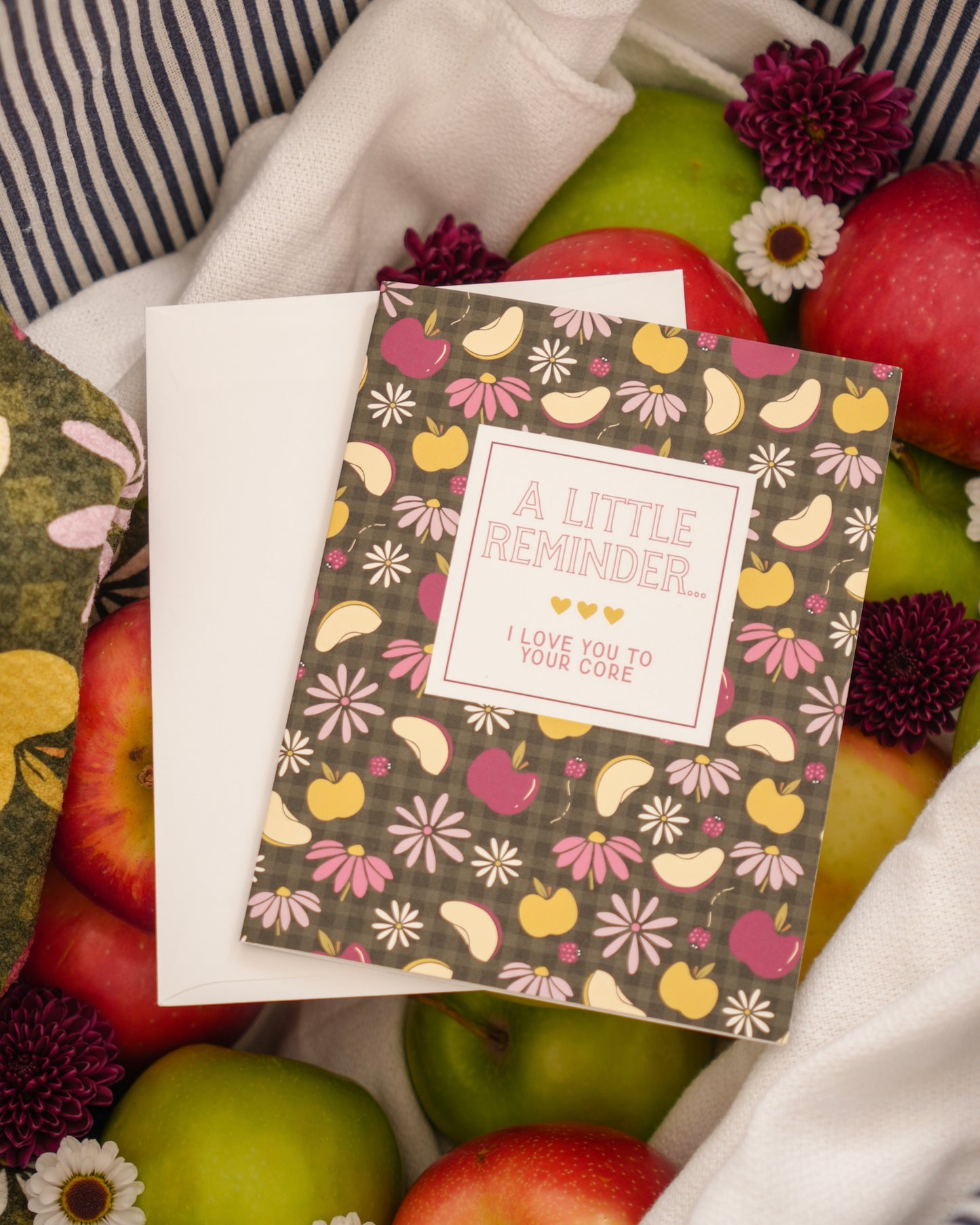 Love You to your Core Apple Greeting Card