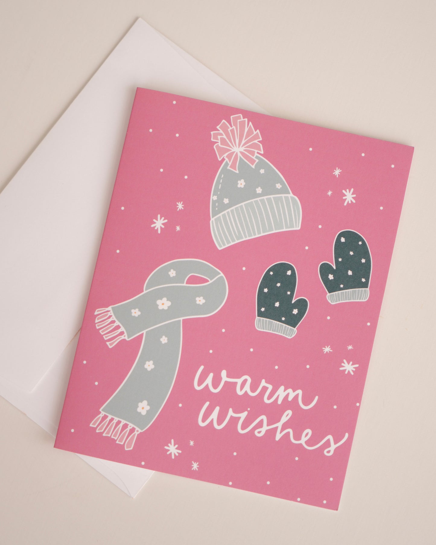 Pink Warm Wishes Greeting Card