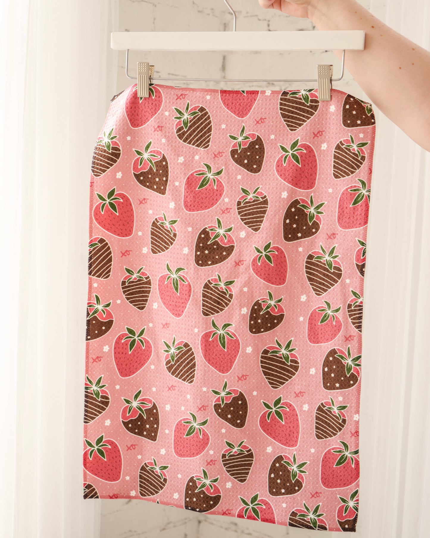 Chocolate Covered Strawberries Waffle Towel