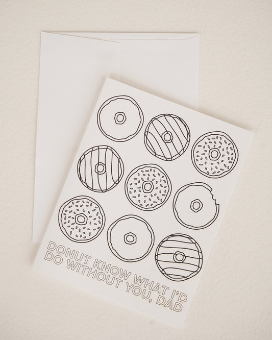 Donut Dad Kid's Coloring Greeting Card
