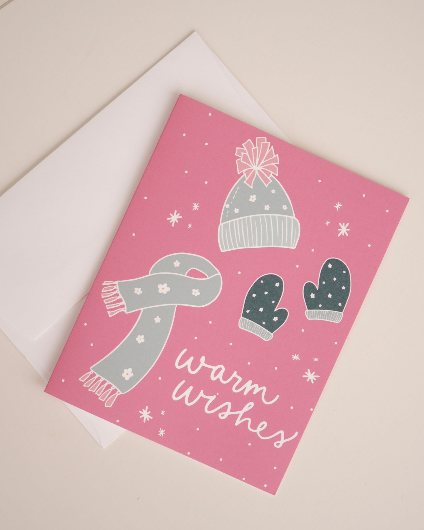 Pink Warm Wishes Greeting Card