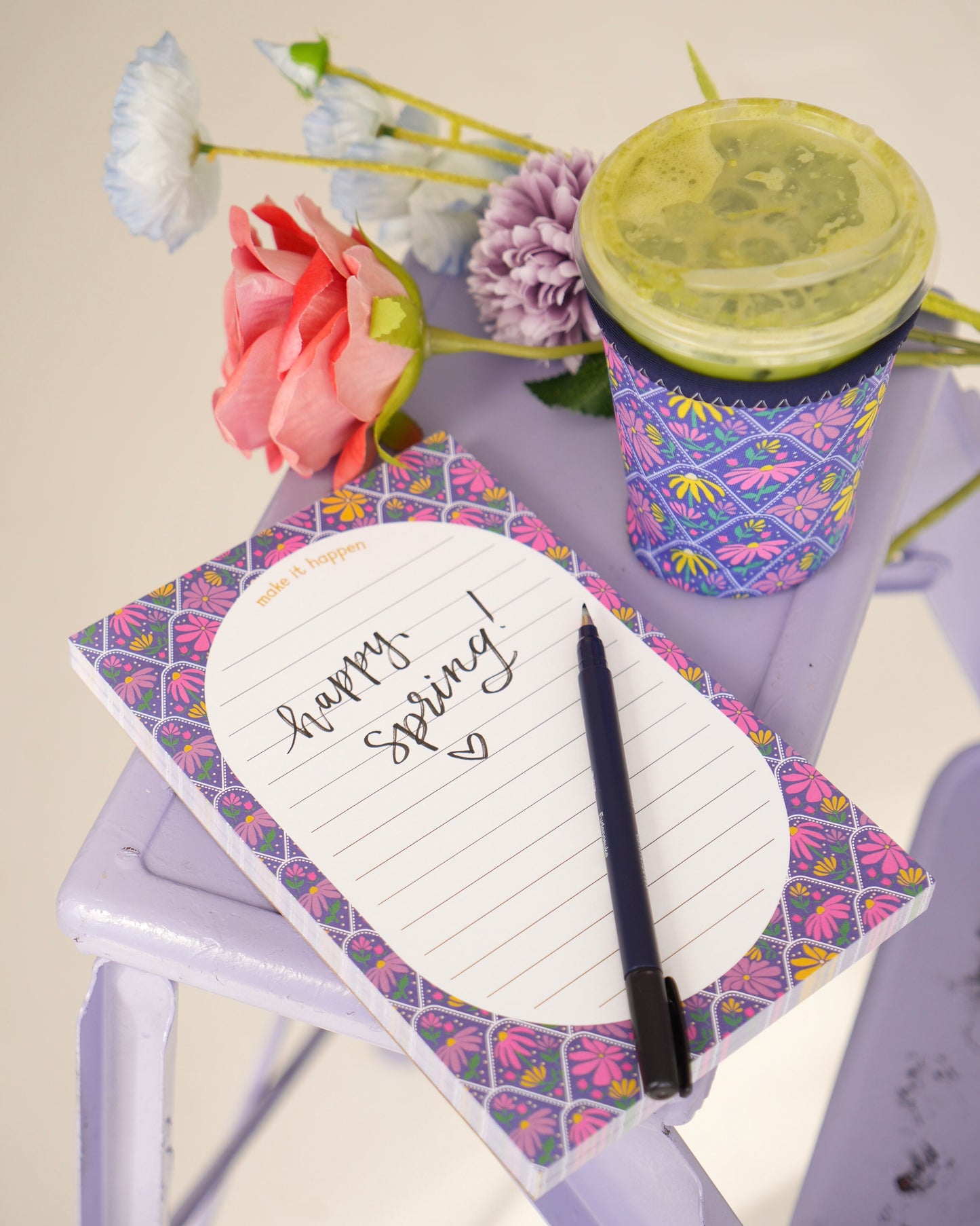 Make it Happen Bold Blooms Notepad