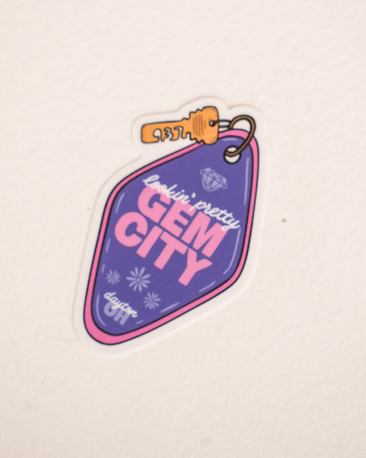 Dayton Gem City Keychain Sticker